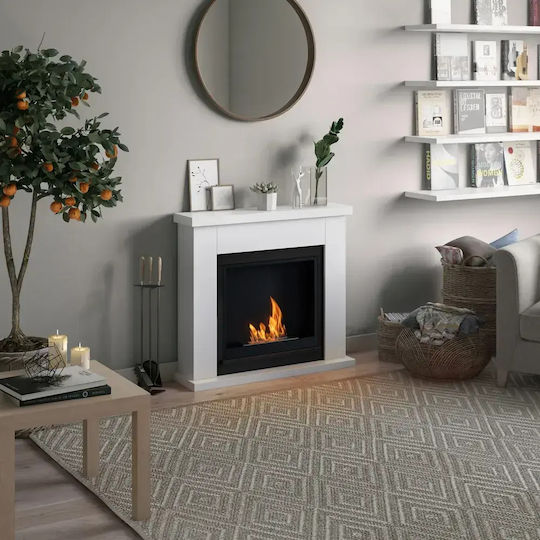 Tagu Indoor Floor Bioethanol Fireplace White