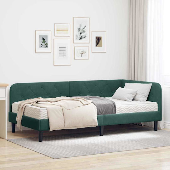 Canapea Pat Single Cu Saltea 90x190cm Verde
