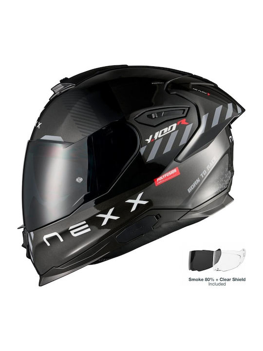 Nexx Y.100R Fade Black / Red Κράνος Μηχανής Ful...