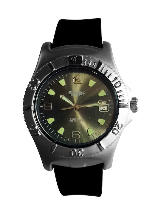 Catamaran Men's Watch 39.5mm Battery with Black Rubber Strap
