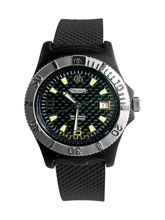 Catamaran Men's Watch 39.5mm Battery with Black Rubber Strap
