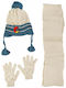 Kids Beanie Set with Scarf Knitted Beige
