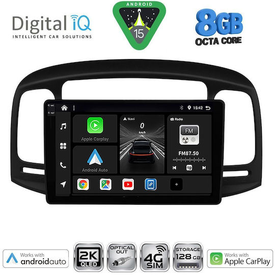 Digital IQ Car Audio System for Hyundai Accent 2005-2012 (Bluetooth/USB/WiFi/GPS/Apple-Carplay/Android-Auto) with Touch Screen 9"