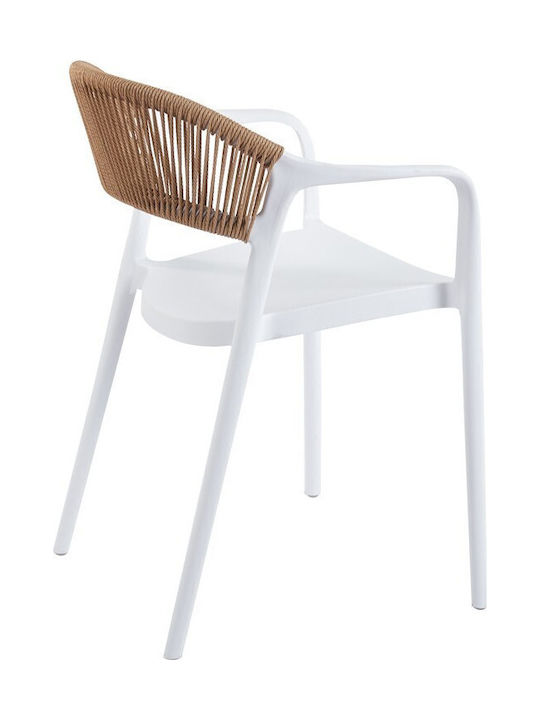 Outdoor-Stuhl Rattan Ankara Λευκή-φυσική 54x55....