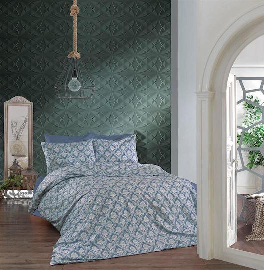 Dimcol Bettwäsche-Set Überdoppel 240x270cm. Ophelia 279 Blue 4Stück