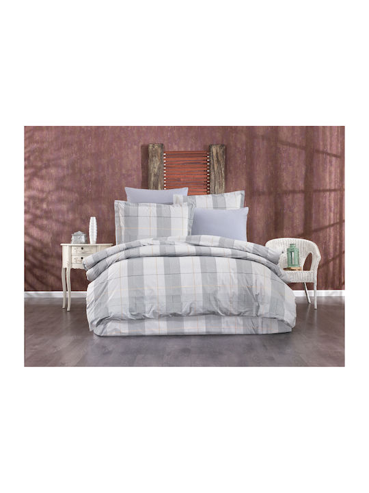 Dimcol Duvet Cover Cotton Single 160x240 Antigoni 339 Grey 339