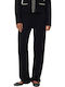 Damen Stoff Hose in Lockere Passform Black W Birch