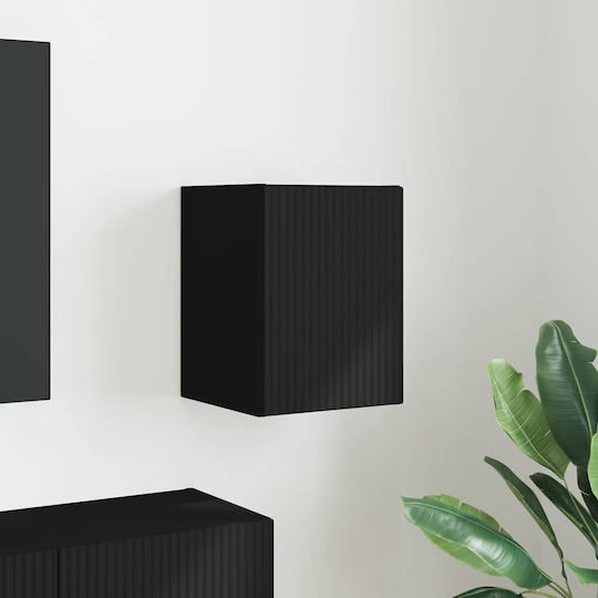 Wall Living Room Cabinet Made of Particle Board Black 30x31x40cm