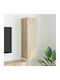 Wand Wohnzimmer Vitrine aus Spanplatte Sonoma 30x31x100cm