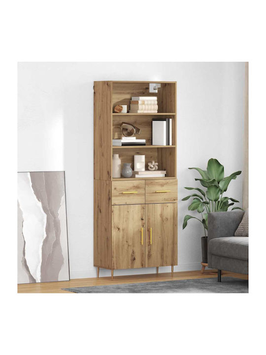 Bücherschrank Highboard Artisan Artisan Eiche 69.5x32.5x180cm