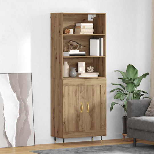 Highboard Bookcase Artisan Artisan Oak 69.5x34x180cm