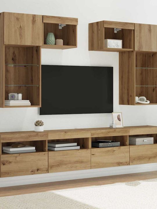 Wohnzimmer TV-Einheit Old Wood mit Beleuchtung ...