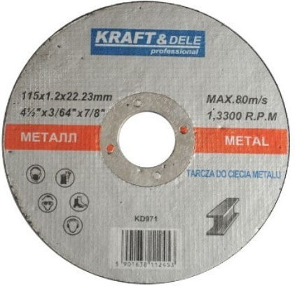Set 10 Discuri de Tăiere Kraft&Dele Kd971 Metal 115x1.2x22.22 Mm