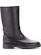 Leder Damenstiefel Schwarz