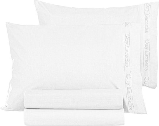 Guy Laroche Color Plus Σετ Μαξιλαροθήκες με Φάσα White 50x70εκ.