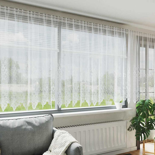 vidaXL Vorhang für Fenster mit oberen Registerkarten Weiß 1200x140cm