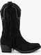 Schwarze Western Stiefeletten mit Breitabsatz