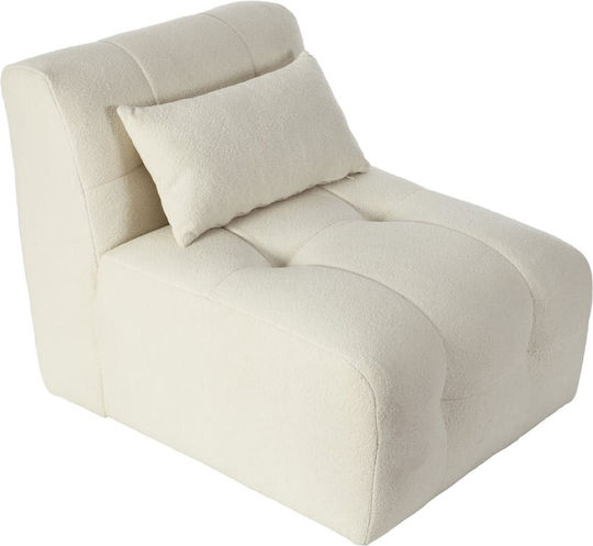 Πουφ Sessel Sofia Εκρού Μπουκλέ 70x95x75cm