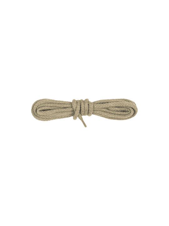 Bergal Round Cord Laces Dark Beige 150 Cm Χοντρα Στρογγυλα Κορδονια Χρωμα Σκούρο Μπεζ 150 Εκατοστα 100% Βαμβάκι Δεν Λύνονται