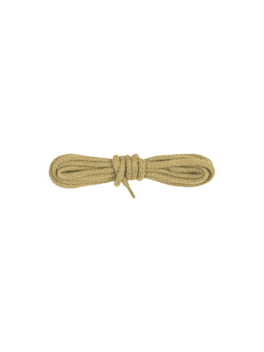 Bergal Round Shoelaces Camel Brown 75cm Thick Round Shoelaces Colour Brown Camel 75 Centimeters 100% Cotton Non Slip