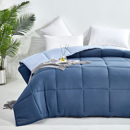 Mattex Duvet Queen with Microfiber Filling 220x240cm Dark Blue-blue 450 GSMGsm 11 togs Togs