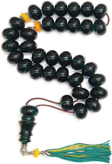 Roloi Komboloi Mastic Worry Beads with 33 Beads Green 38cm