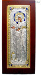 Silver Icon of the Most Holy Theotokos Gerontissa with Gold Plated Decoration Silver Icon of the Most Holy Theotokos Gerontissa with Gold Plated Decoration