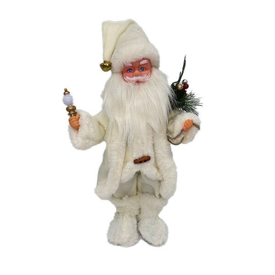 Dekorativer Weihnachtsmann Weiß 43cm