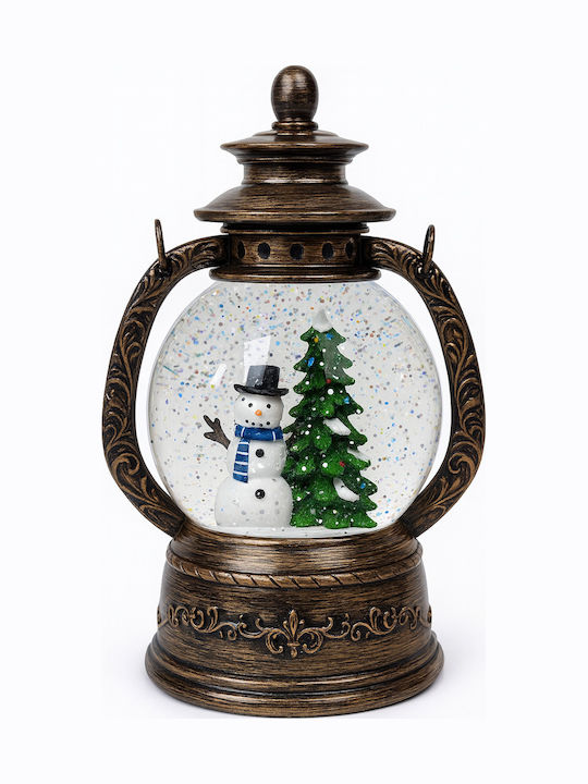 Weihnachtliche Schneekugel Beleuchtet mit Schneemann Batterie 13x10x19cm 1Stück