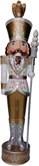MSA Nutcracker de Crăciun Auriu Înălțime 233cm.