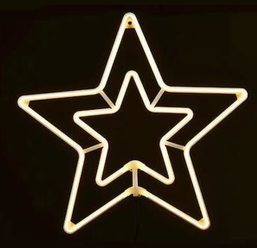 Fos me Plastic Illuminated Christmas Decorative Star 55x55cm