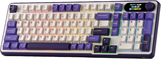 Royal Kludge RK-S98 Wireless Gaming Mechanical Keyboard 96% with Custom Brown switches and RGB lighting (English US) Purple
