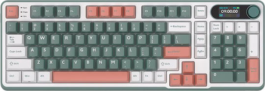 Royal Kludge RK-S98 Wireless Gaming Mechanical Keyboard 96% with Custom Brown switches and RGB lighting (English US) Green