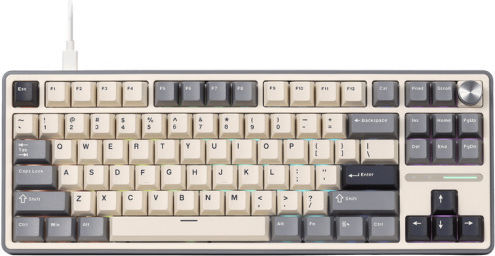 Royal Kludge S85 Wireless Gaming Mechanical Keyboard Tenkeyless with Custom Brown switches and RGB lighting (English US) Beige/Gray