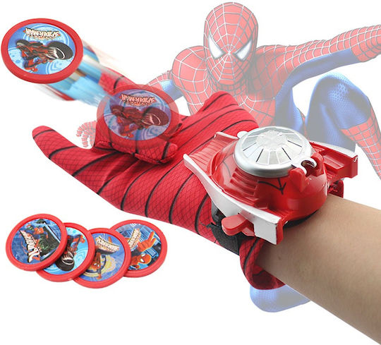 Spiderman Glove Disc Launcher Kids Depox Red