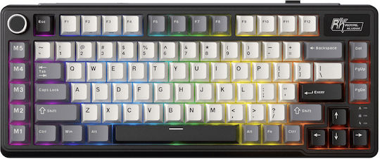 Royal Kludge RK-L75 Wireless Gaming Mechanical Keyboard 75% with Custom Cream switches and RGB lighting (English US) Gray