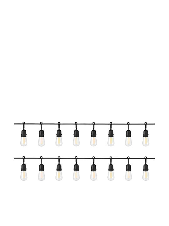 Wasserdichte Lichterkette Beleuchtung LED IP65 15m mit 16 Lampen Warmes Weiß
