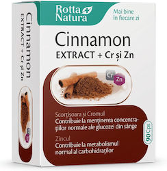 Extract de Scorțișoară Scorțișoară + Crom Zinc Rotta Natura 90 Capsule Extract de Scorțișoară Scorțișoară + Crom Zinc Rotta Natura 90 Capsule