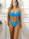 Set Bikini Push Up Albastru Deschis