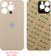 Iphone 14 Pro Battery Cover + 3m Sticker Gold 3p