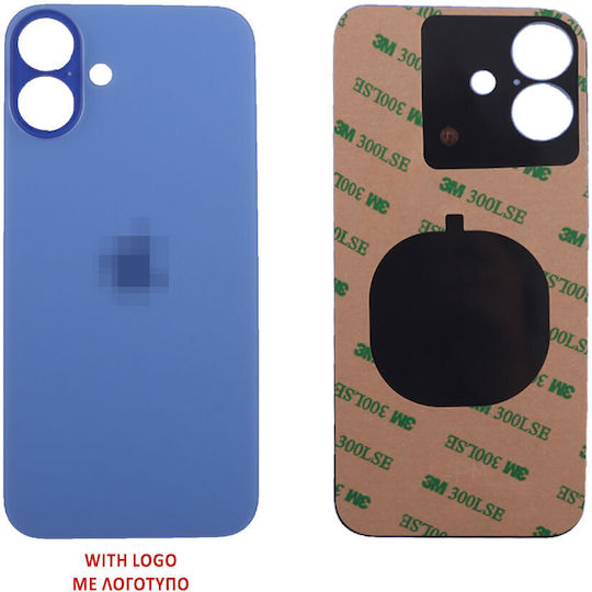 3rd Party iPhone 16 Plus Batteriedeckel + 3m Sticker Ultramarin 3er