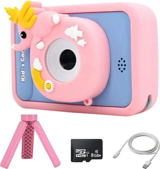 Cameră Pentru Copii Smartic Hd 1080p Rezoluție Baterie 600mah Ecran 2.4 Inch Card Memorie 32 Gb Jocuri Incorporate Mp3 Mod Selfie Usb Type-c Roz