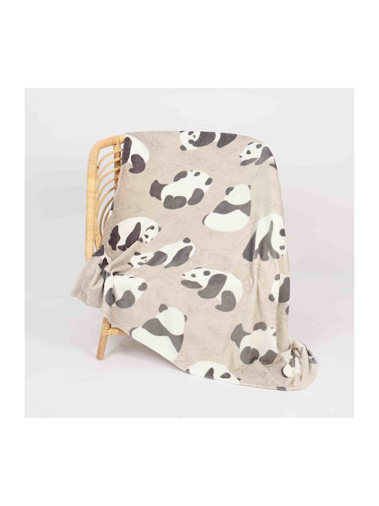 Lucktora Κουβέρτα Fleece Υπέρδιπλη 220x240εκ. Μπεζ
