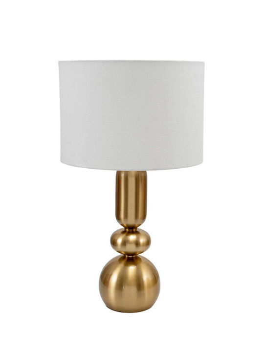Zen Collection Metal Table Lamp with White Shade and Gold Base