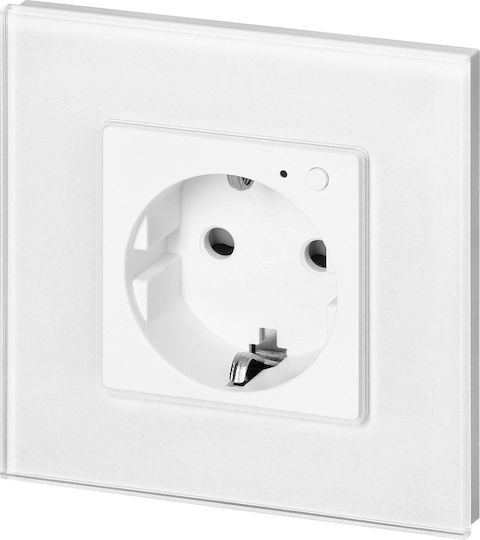Orno Single Mortice Πρίζα Ρεύματος Wi-Fi Albă 1buc