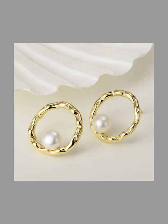 Earrings made of Silver Gold Plated with Pearls