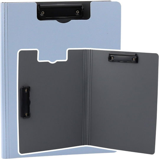 Light Blue Plastic A4 Clipboard Two Clips