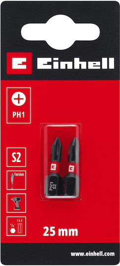 Ph1 S2 25 Mm Twisted Bits 2 Pcs