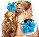 Copy Hair Clip XL Clamp Flower Ombre Matte Blue 7.5 x 8cm Sp401