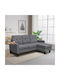 Meggy Corner Couch with Reversible Angle Grey 184.5x129x86 cm